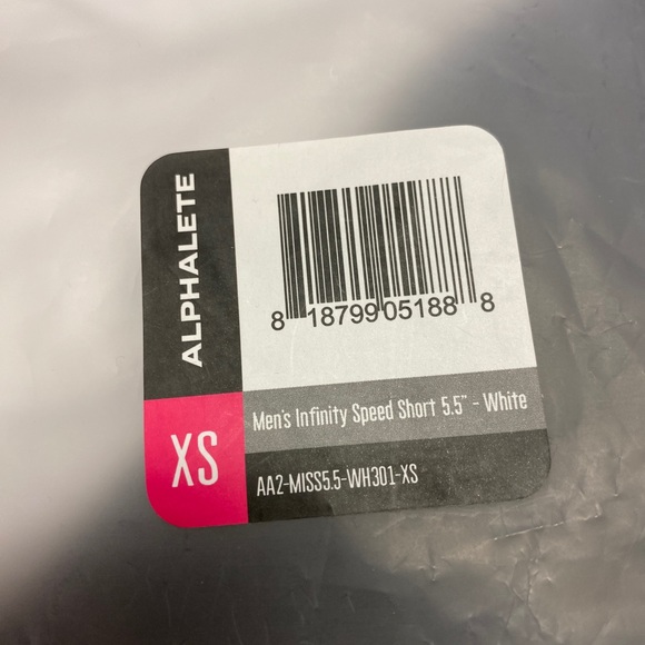 ALPHALETE INFINITY SPEED SHORT 5.5" XS White - Picture 4 of 4